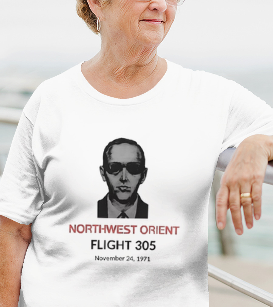 DB Cooper Northwest Orient Flight 305 Hijacking November 24 1971 Retro Aviation Mystery T-Shirt