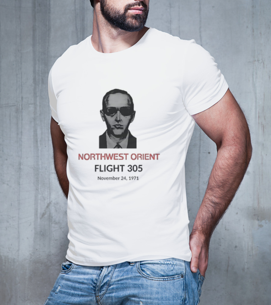 DB Cooper Northwest Orient Flight 305 Hijacking November 24 1971 Retro Aviation Mystery T-Shirt