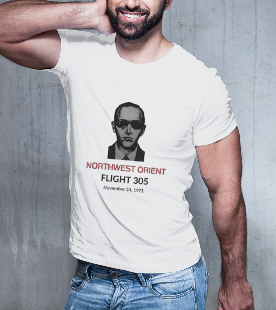 DB Cooper Northwest Orient Flight 305 Hijacking November 24 1971 Retro Aviation Mystery T-Shirt