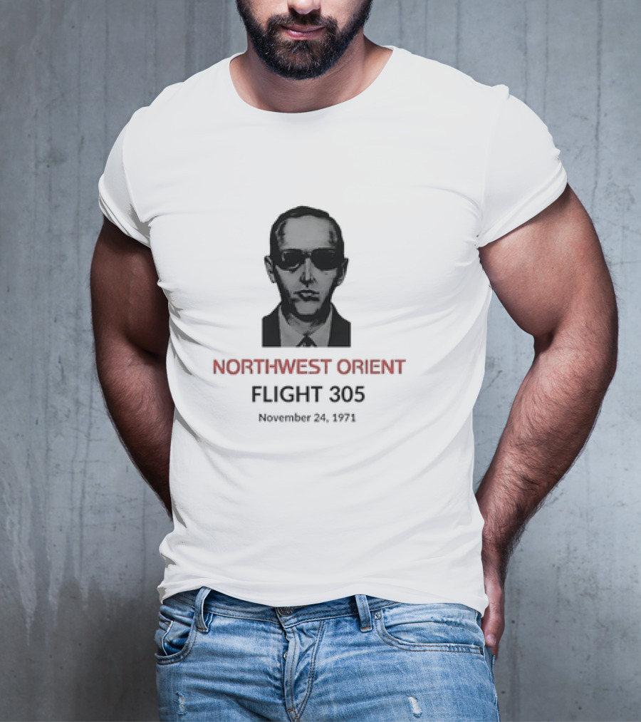 DB Cooper Northwest Orient Flight 305 Hijacking November 24 1971 Retro Aviation Mystery T-Shirt