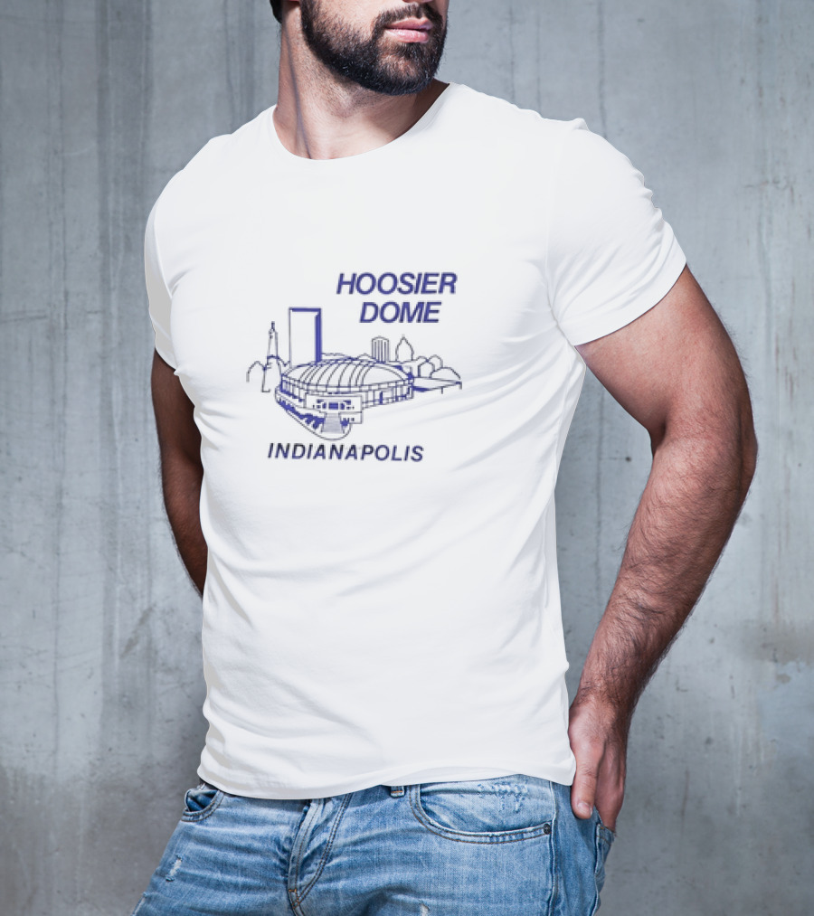 Hoosier Dome Indianapolis Skyline T-Shirt