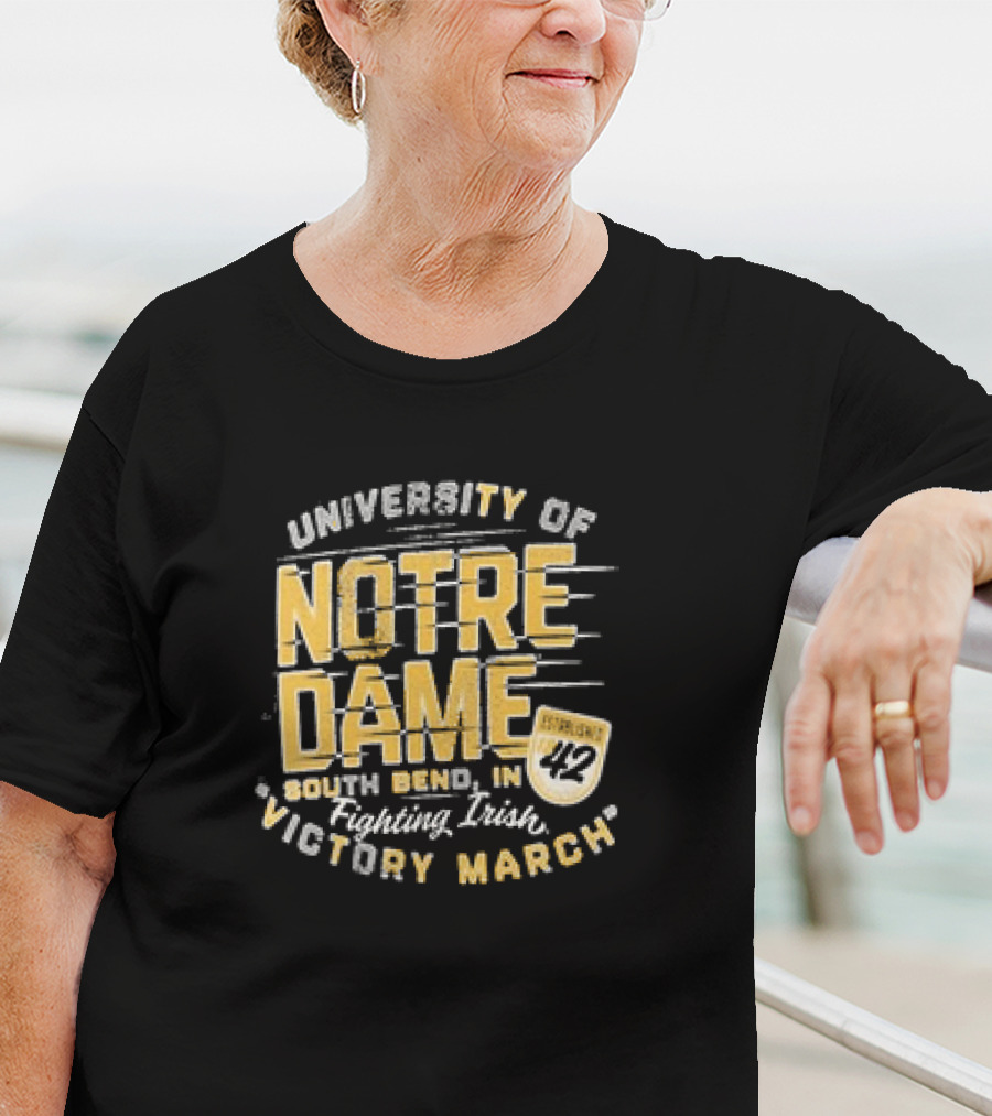 University Of Notre Dame Fighting Irish Victory March South Bend IN Stadium 42 T-Shirt