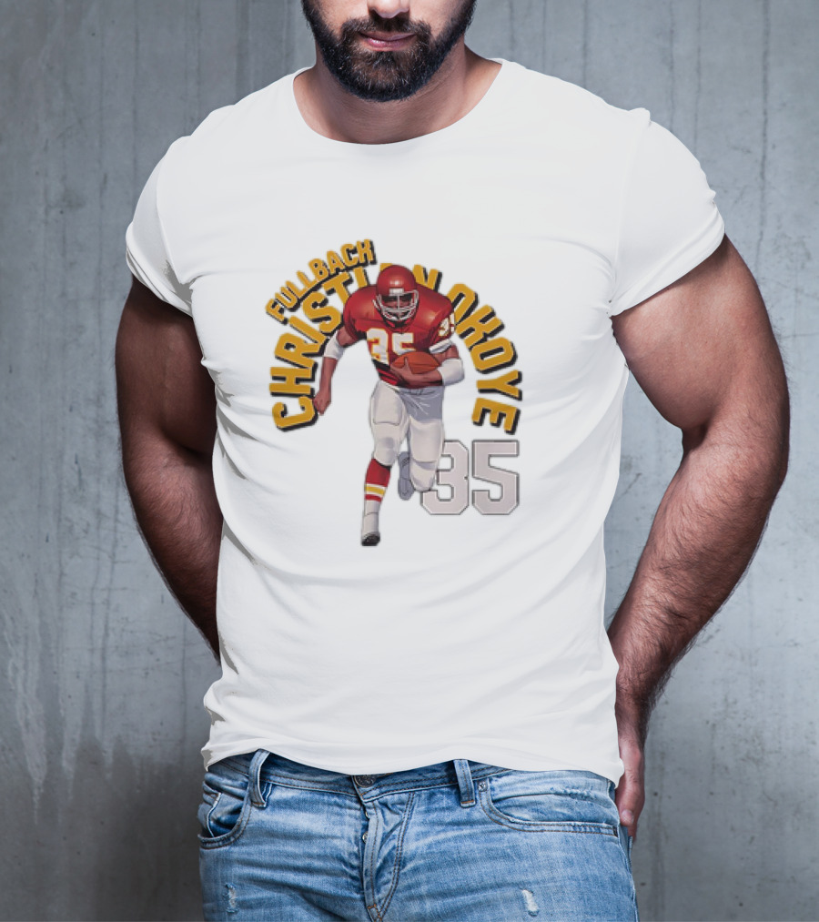 Christian Okoye Kansas City Chiefs Fullback 35 Vintage NFL Football Name ARC T-Shirt