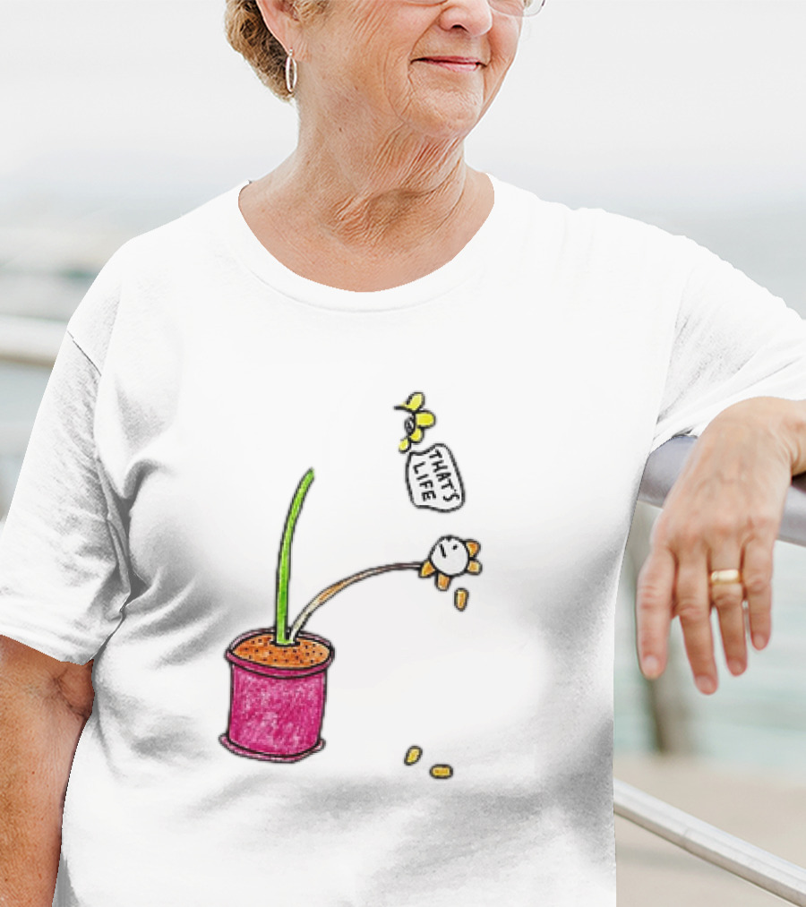 Flowers That's Life Drooping Plant With Bee T-Shirt