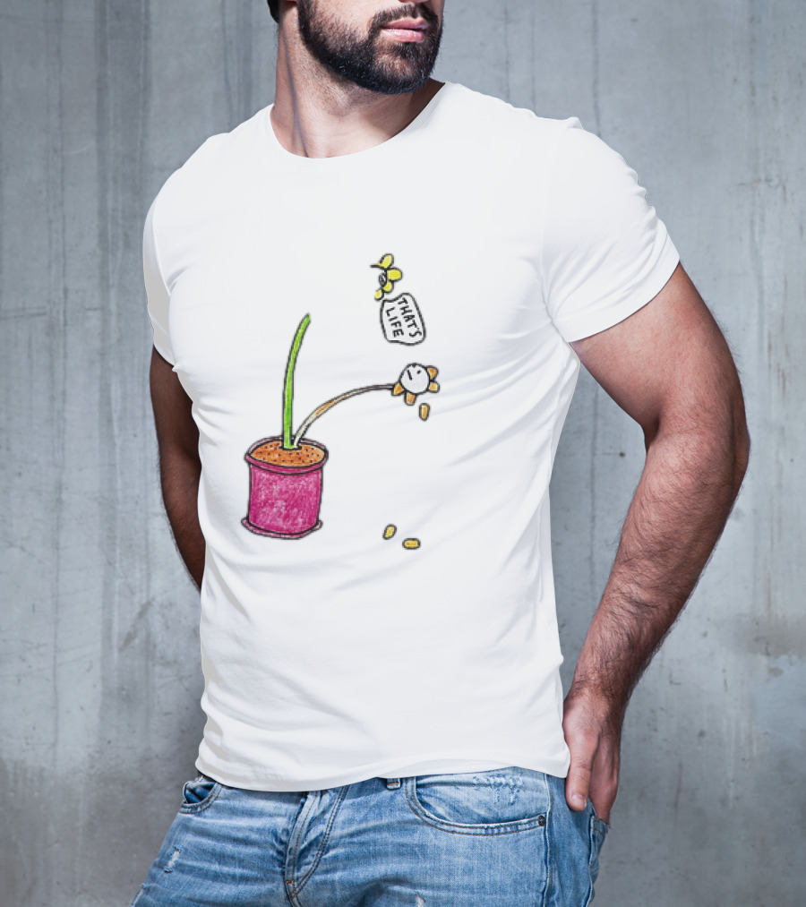 Flowers That's Life Drooping Plant With Bee T-Shirt