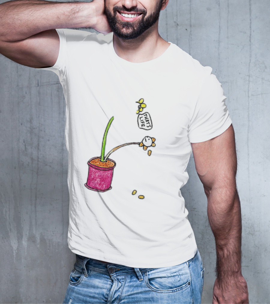 Flowers That's Life Drooping Plant With Bee T-Shirt