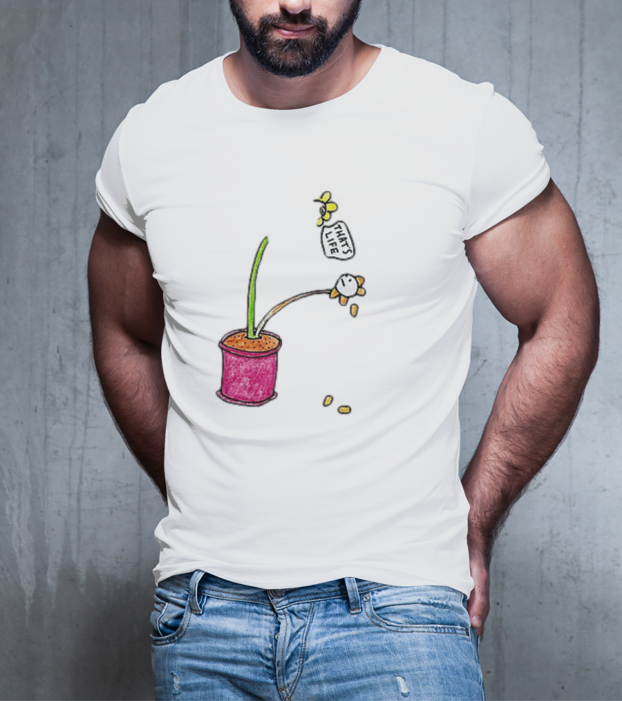 Flowers That's Life Drooping Plant With Bee T-Shirt
