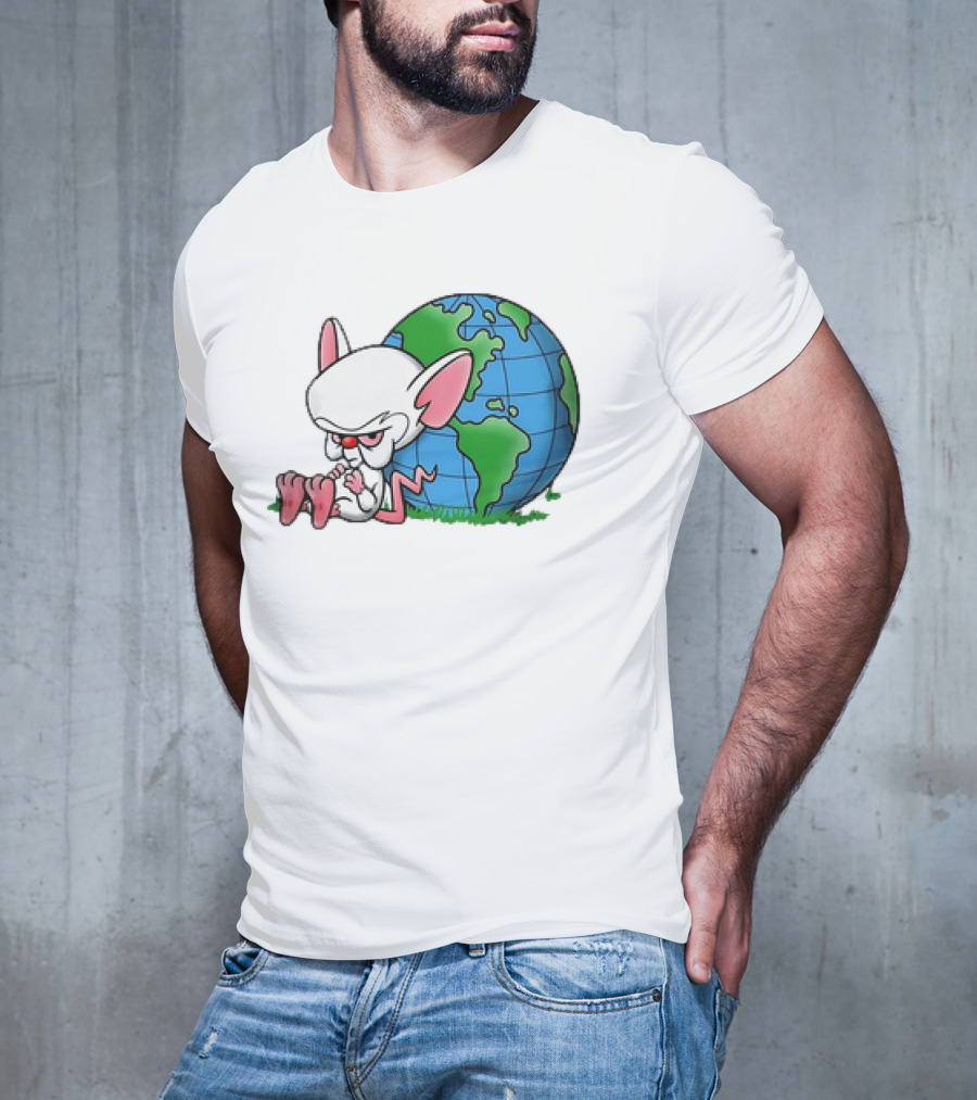 Pinky And The Brain World Domination Plan With Globe T-Shirt