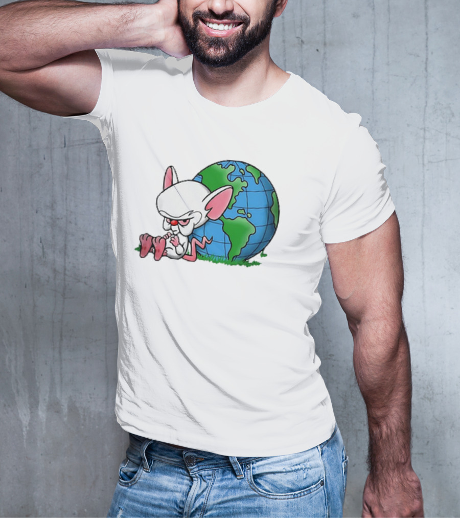 Pinky And The Brain World Domination Plan With Globe T-Shirt