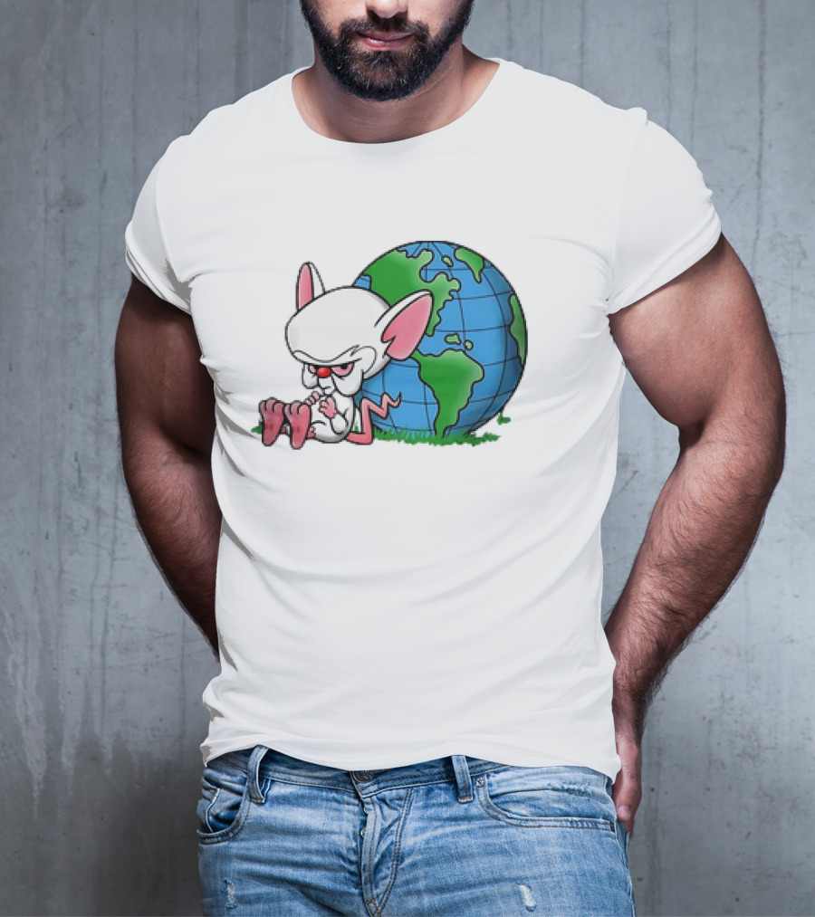 Pinky And The Brain World Domination Plan With Globe T-Shirt