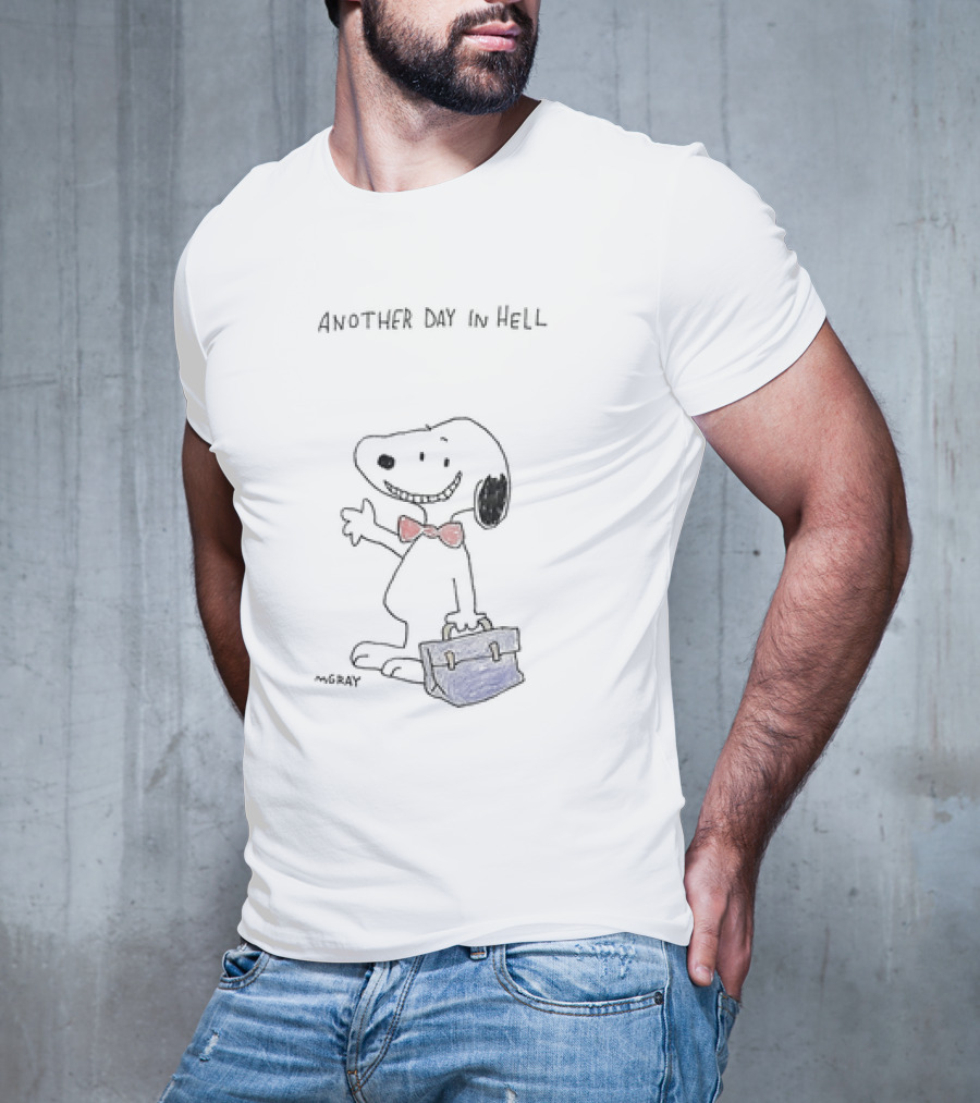 Another Day In Hell Snoopy Bow Tie And Briefcase T-Shirt