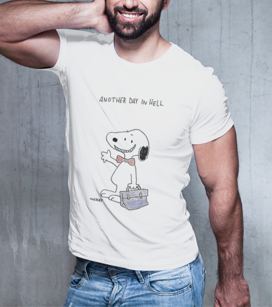 Another Day In Hell Snoopy Bow Tie And Briefcase T-Shirt