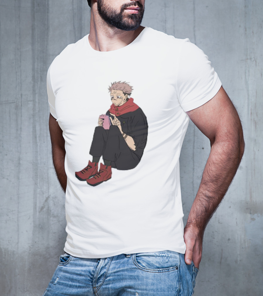 Yuji Itadori Mode Ryomen Sukuna Playing With Phone Jujutsu Kaisen Anime T-Shirt