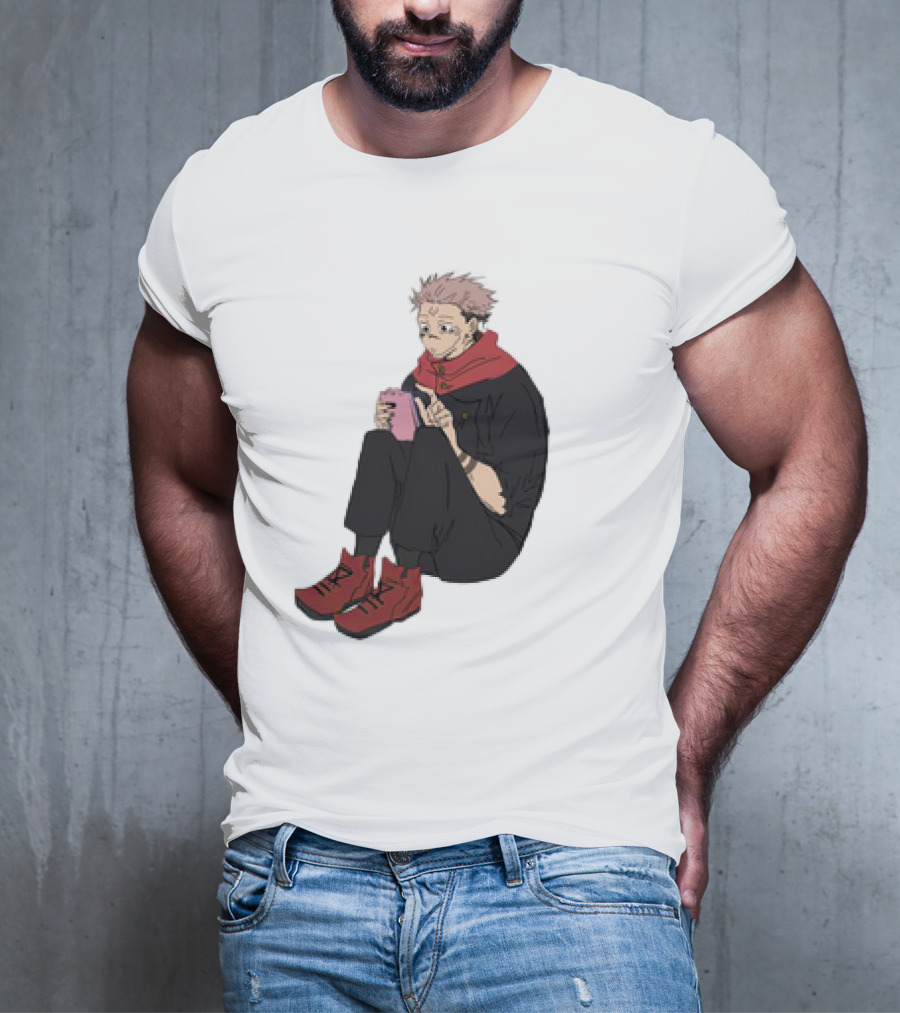 Yuji Itadori Mode Ryomen Sukuna Playing With Phone Jujutsu Kaisen Anime T-Shirt