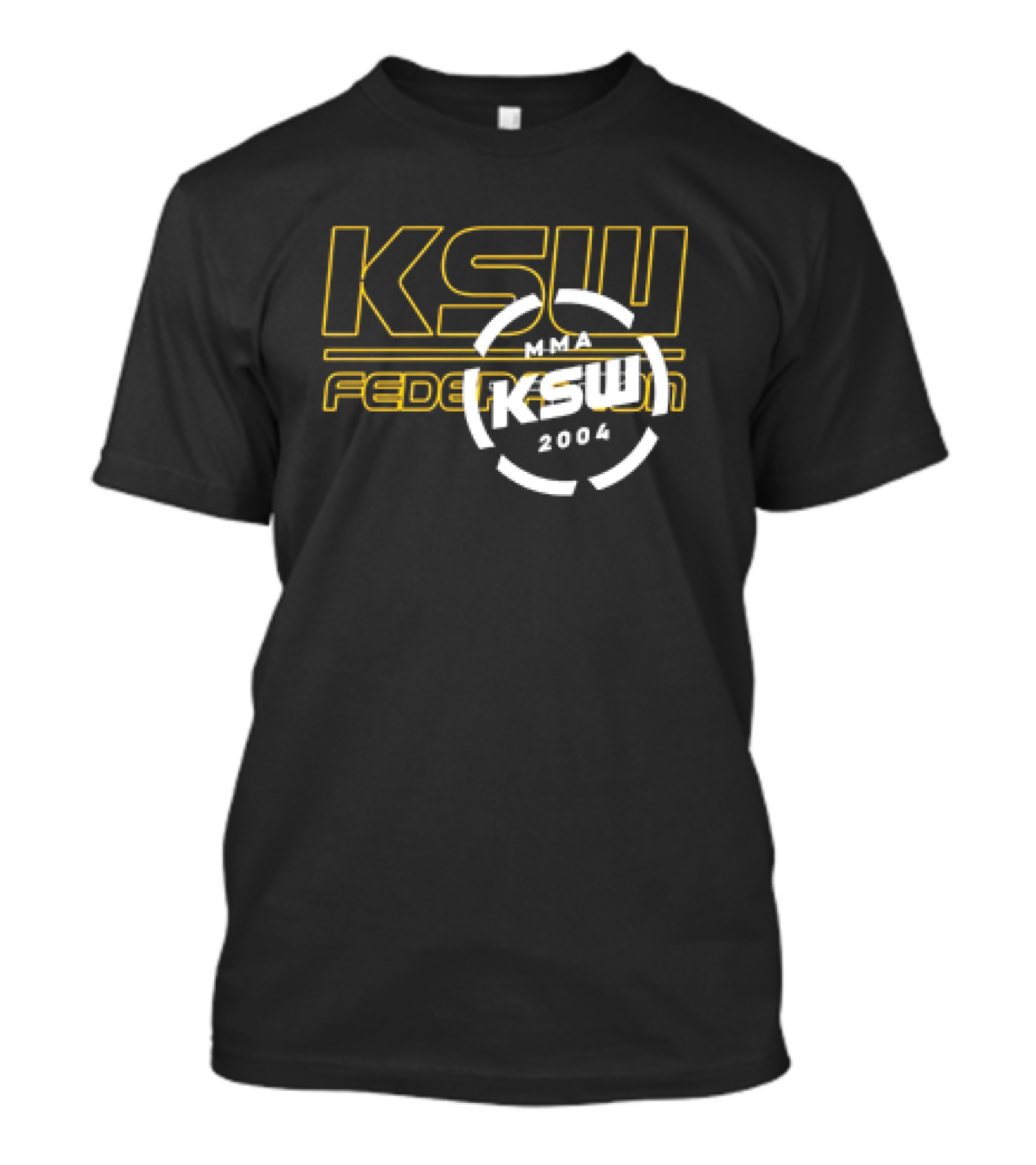 KSW Federation MMA 2004 Logo Black Yellow T-Shirt