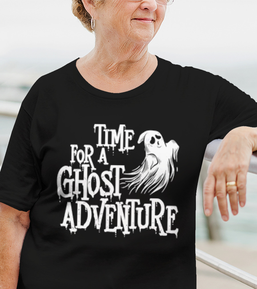 Skeleton Time For A Ghost Adventure With Spooky White Specter T-Shirt