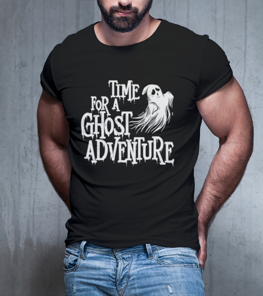 Skeleton Time For A Ghost Adventure With Spooky White Specter T-Shirt