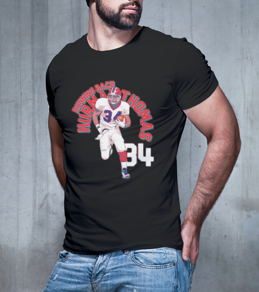 Thurman Thomas Buffalo Bills Running Back 34 Vintage NFL Football T-Shirt