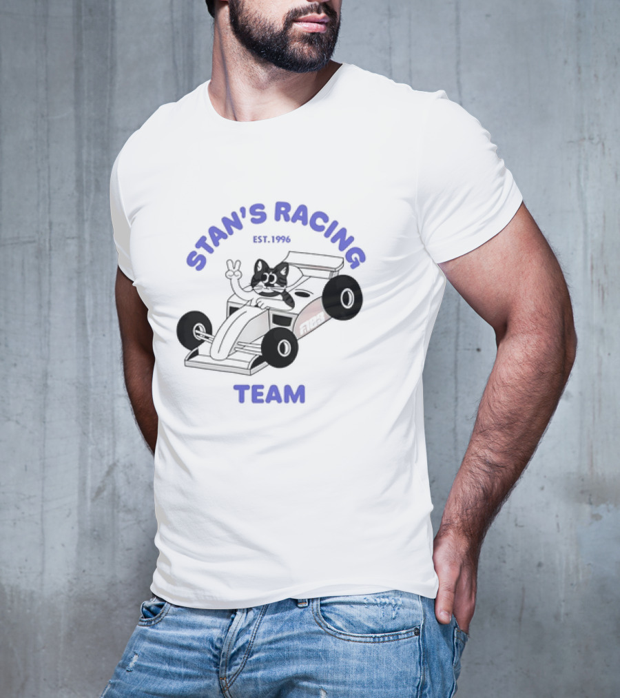 Stan's Racing Team Cat Est. 1996 Racing Car T-Shirt