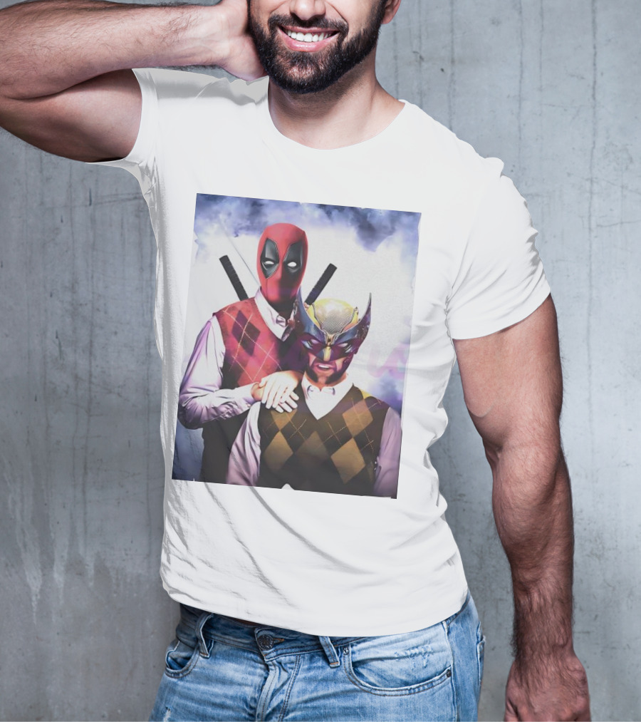 Retro Deadpool And Wolverine Step Brothers Iconic Parody Image T-Shirt