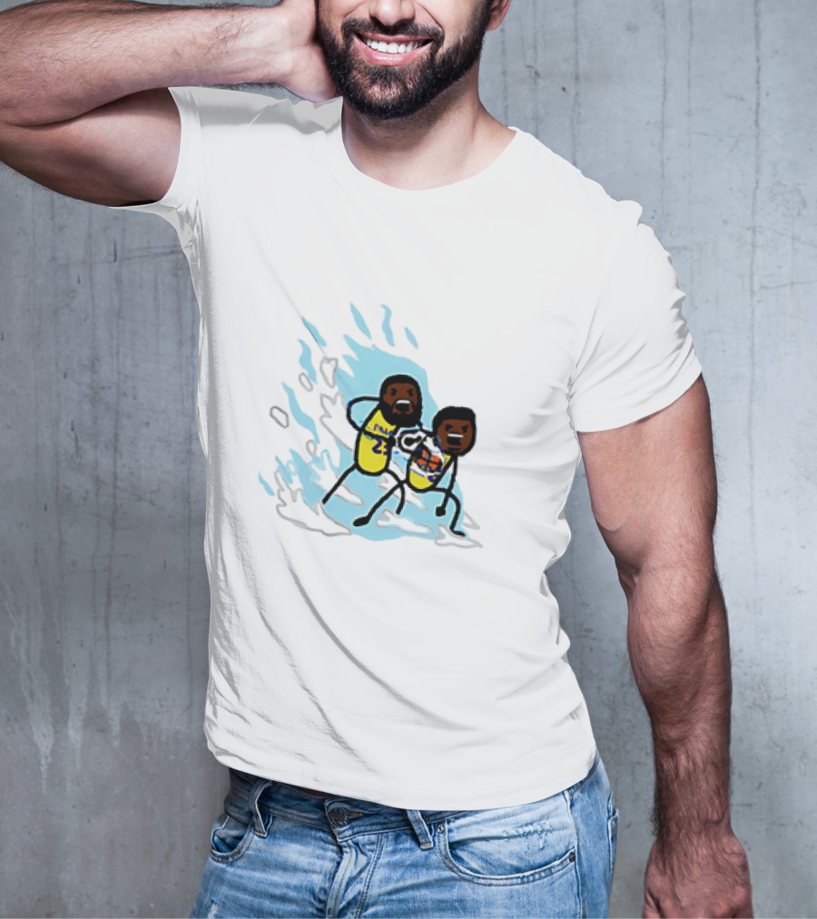 LeBron James Los Angeles Lakers Father Son Kamehameha Basketball Anime Fusion T-Shirt