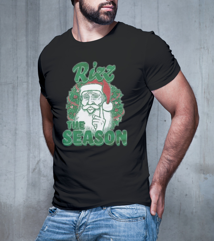 Rizz The Season Christmas Santa Benson Meme T-Shirt
