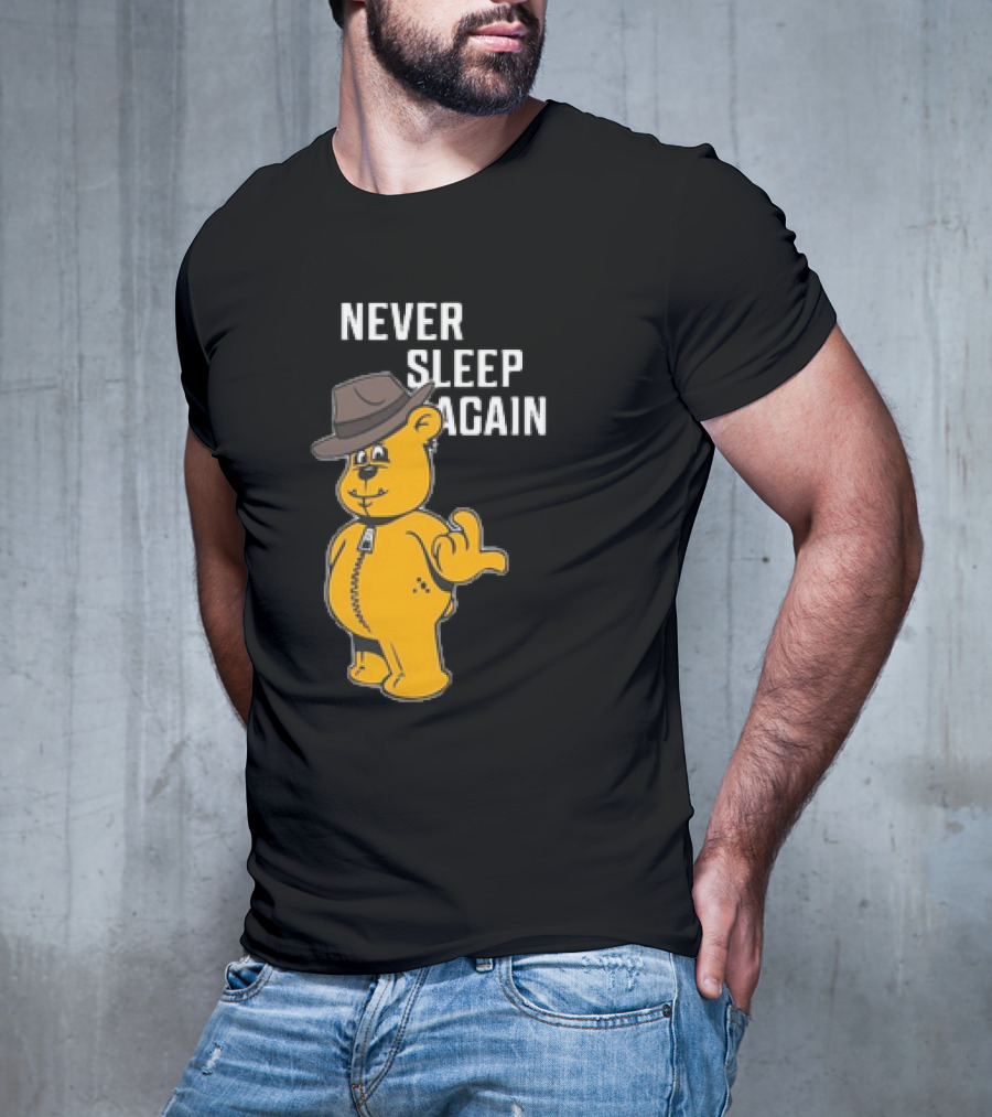 Never Sleep Again Zwart Wanna Play Nightmare Teddy Bear T-Shirt