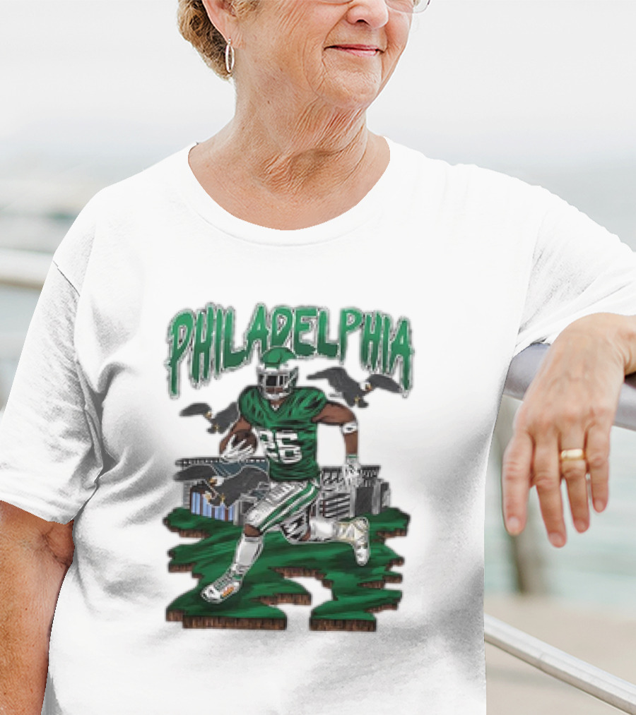 Philadelphia Eagles Saquon Barkley Bird Gang Running Player With Birds T-Shirt