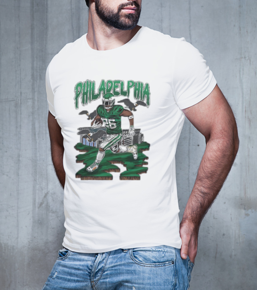 Philadelphia Eagles Saquon Barkley Bird Gang Running Player With Birds T-Shirt