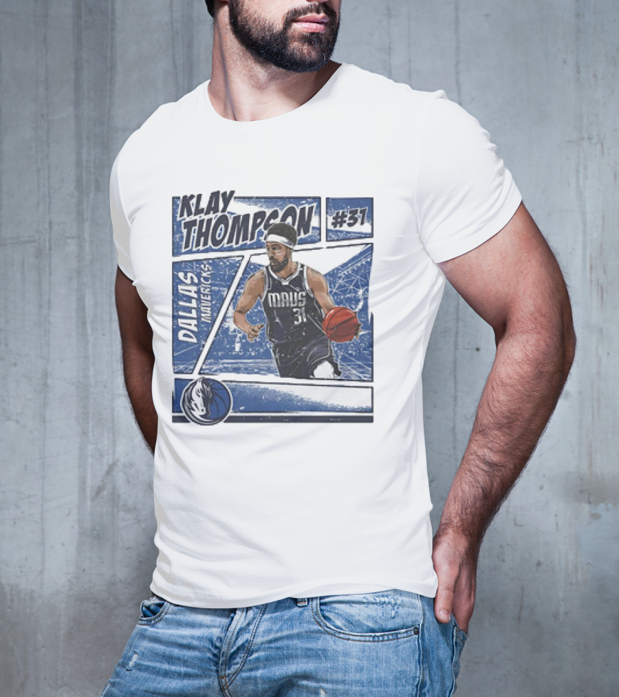 Klay Thompson Dallas Mavericks #31 NBA Basketball Comic Vintage T-Shirt