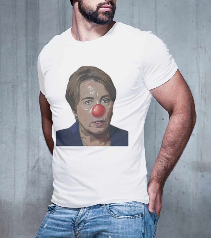 Maura Healey Cartoon Clown Nose Face Image T-Shirt