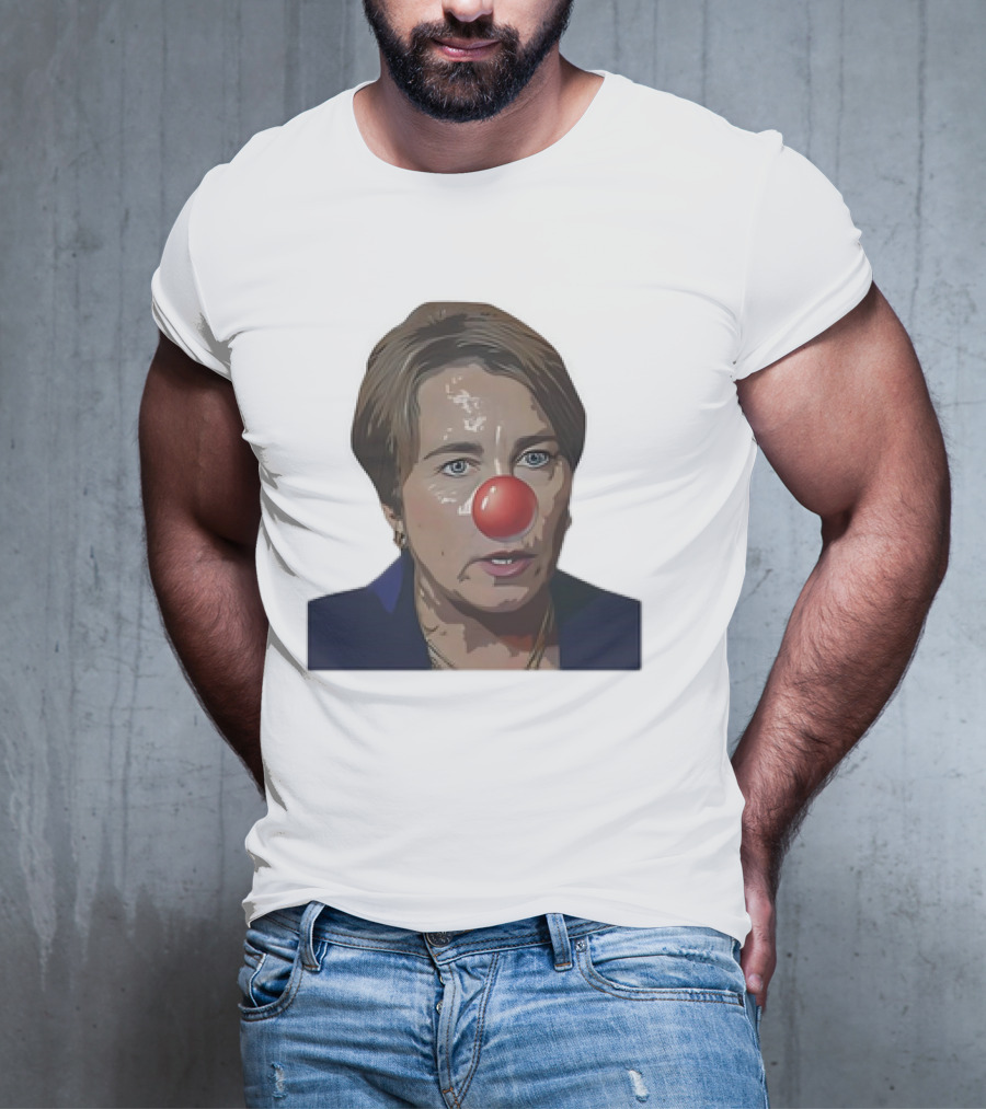 Maura Healey Cartoon Clown Nose Face Image T-Shirt