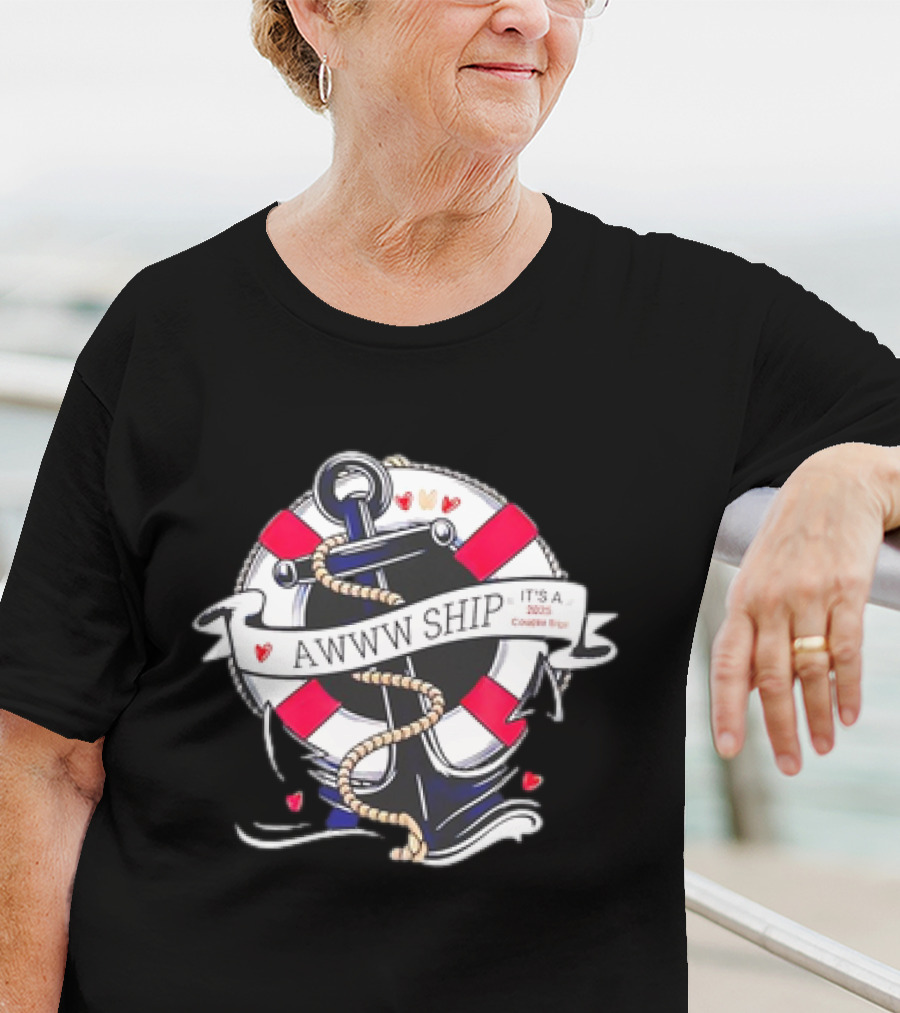 Awww Ship It's A 2025 Couple Trip Matching Vacations T-Shirt
