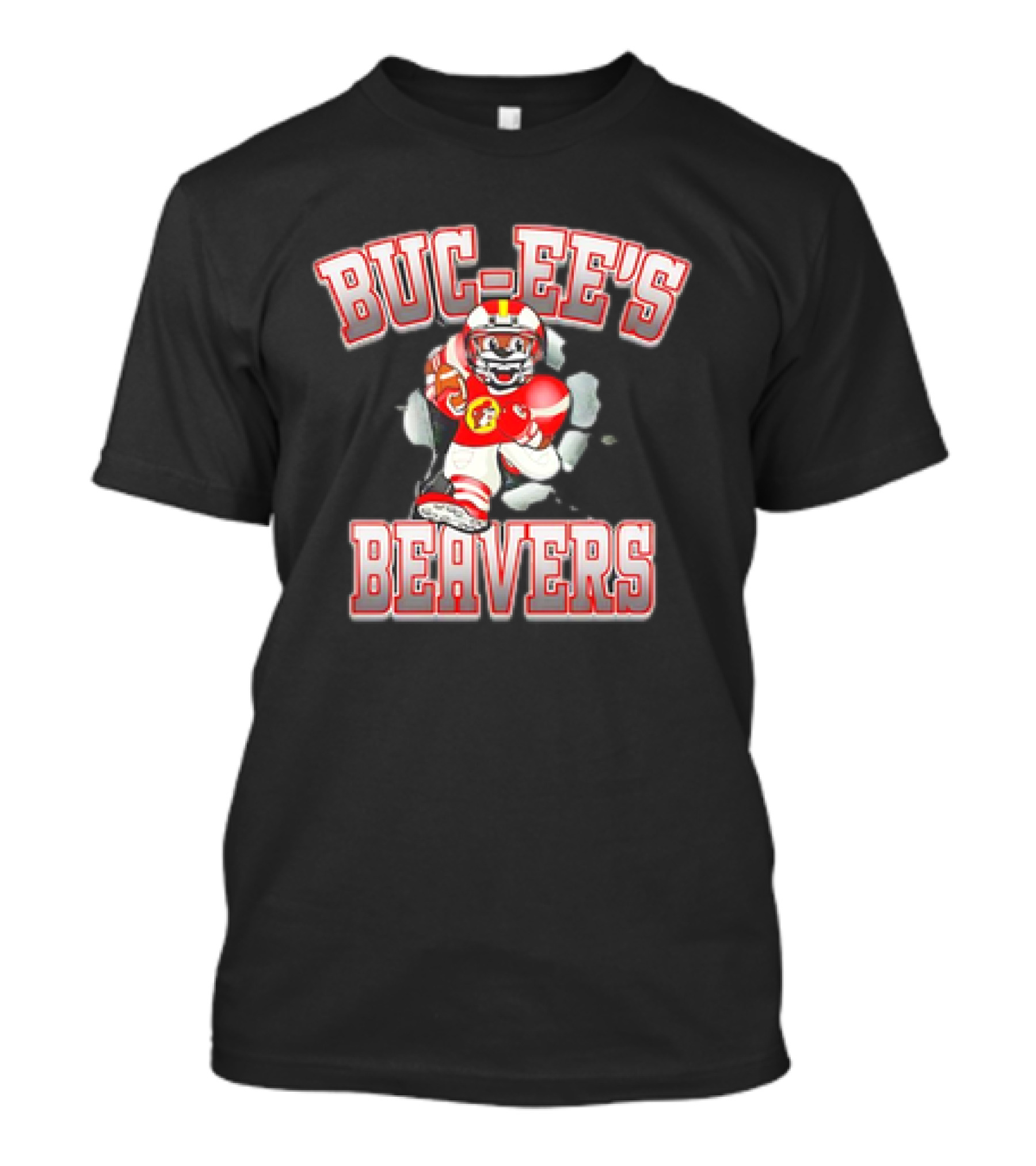 Buc-Ee’s Beavers Football Mascot Running With Ball T-Shirt