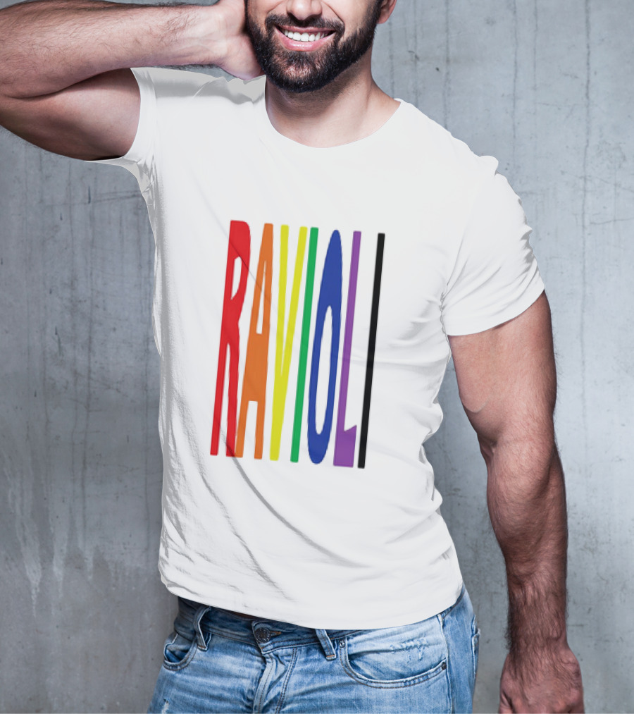 Ravioli Rainbow Colorful Block Letters T-Shirt