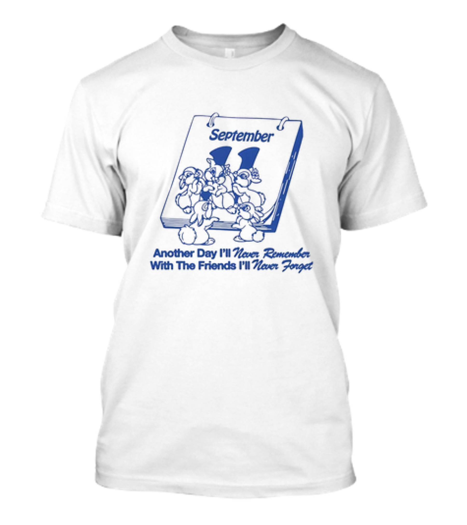 September 11 Calendar Imagery With Cartoon Rabbits And Friendship T-Shirt