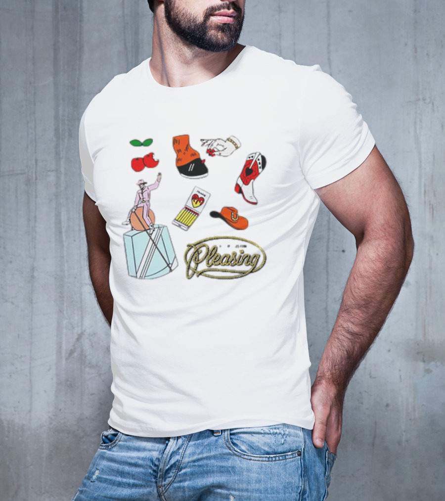 Keep Austin Pleasing Nail Painting Cowboy Boots And Cherry Icons T-Shirt