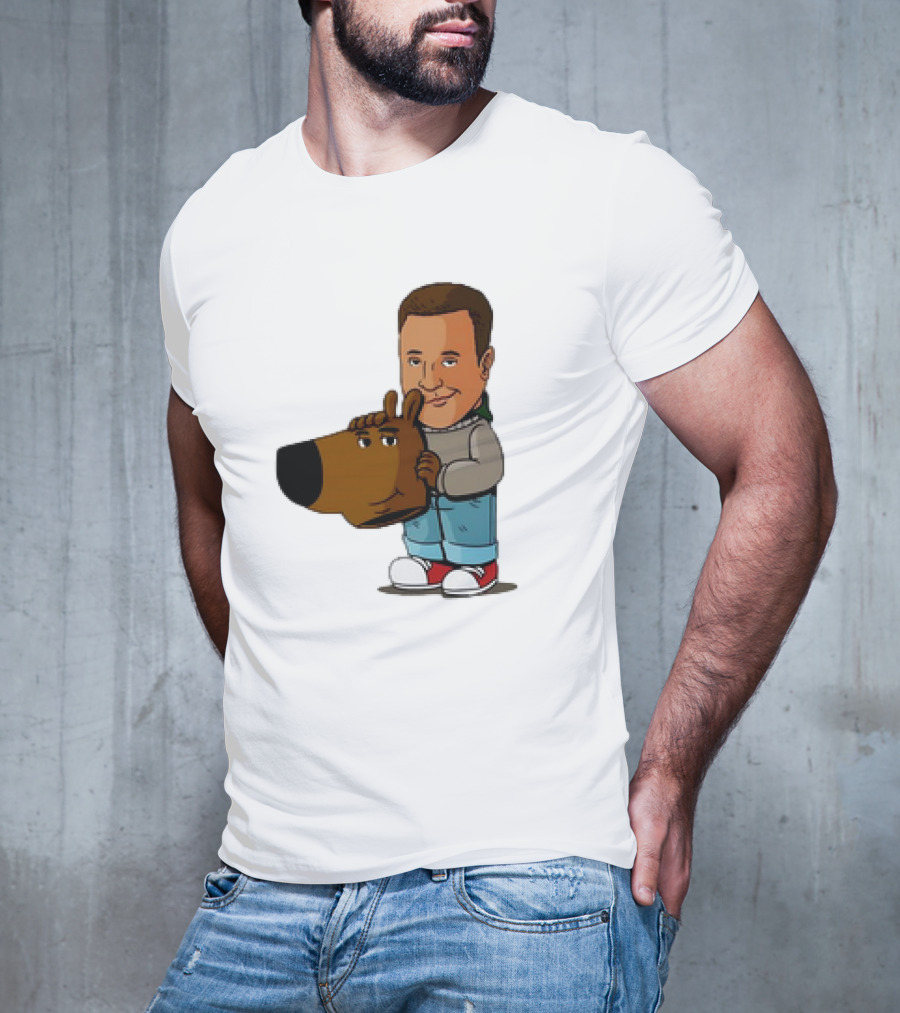 Kevin James Chill Guy Meme With Cartoon Style Scooby-Doo Head T-Shirt