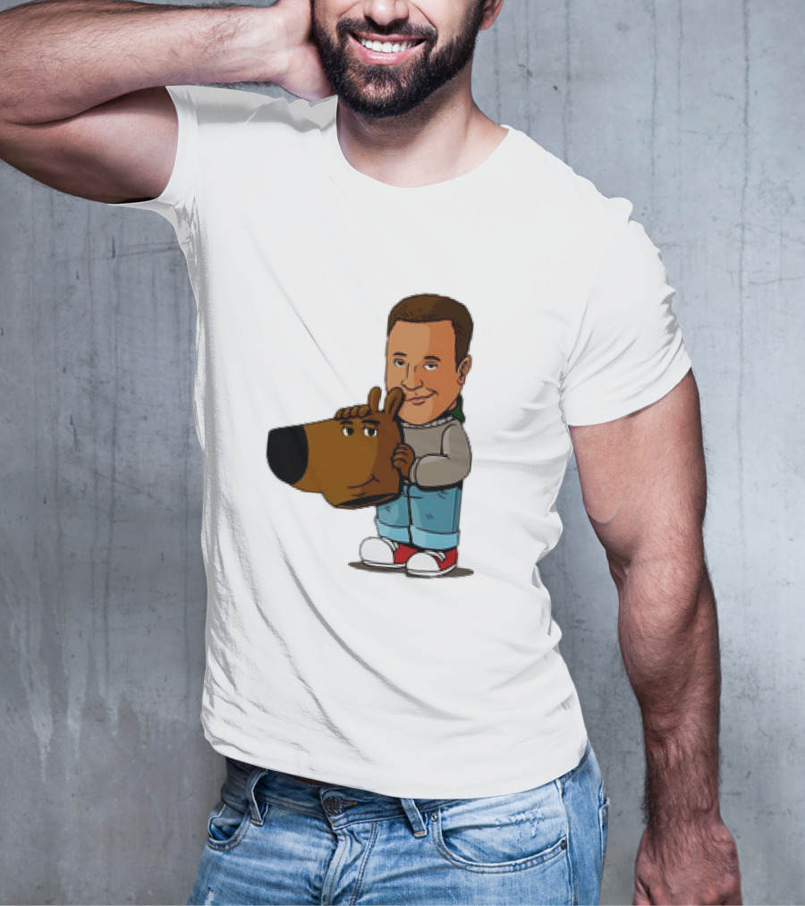 Kevin James Chill Guy Meme With Cartoon Style Scooby-Doo Head T-Shirt