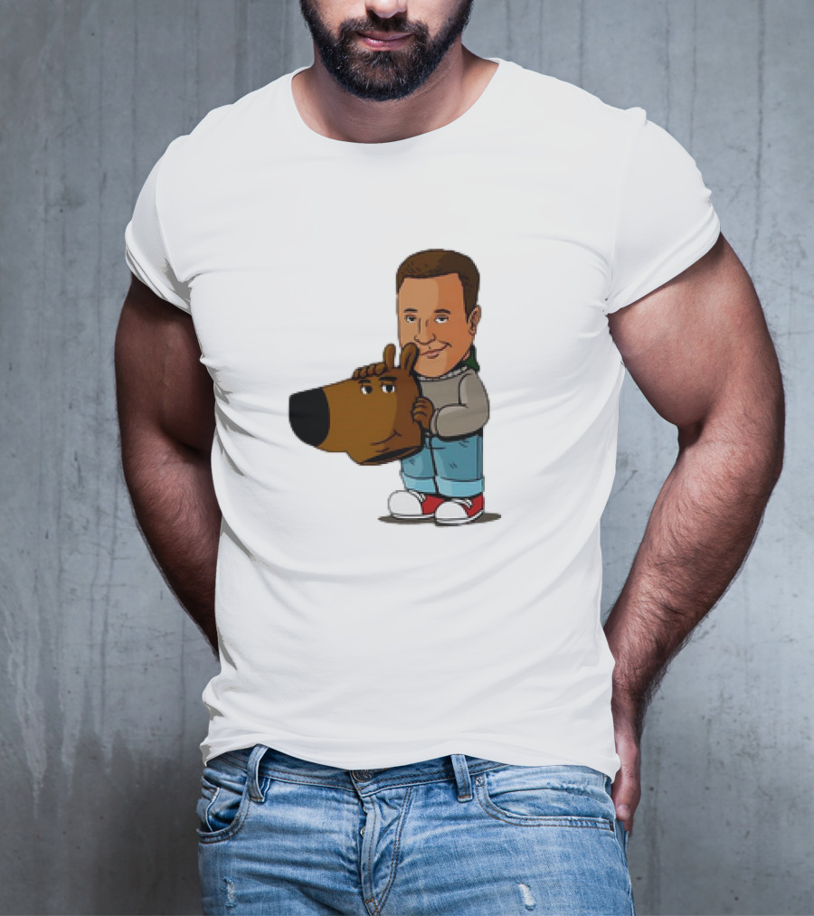 Kevin James Chill Guy Meme With Cartoon Style Scooby-Doo Head T-Shirt