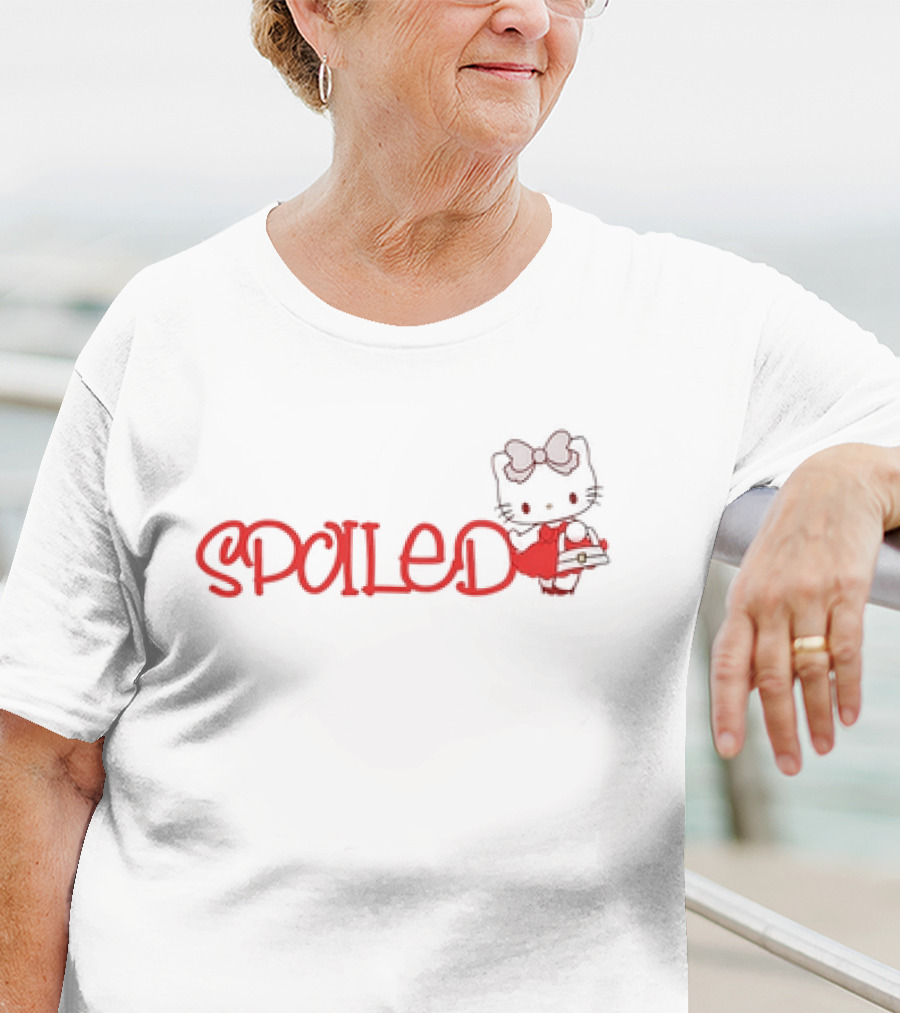 Spoiled Hello Kitty Character With Bow And Red Dress T-Shirt