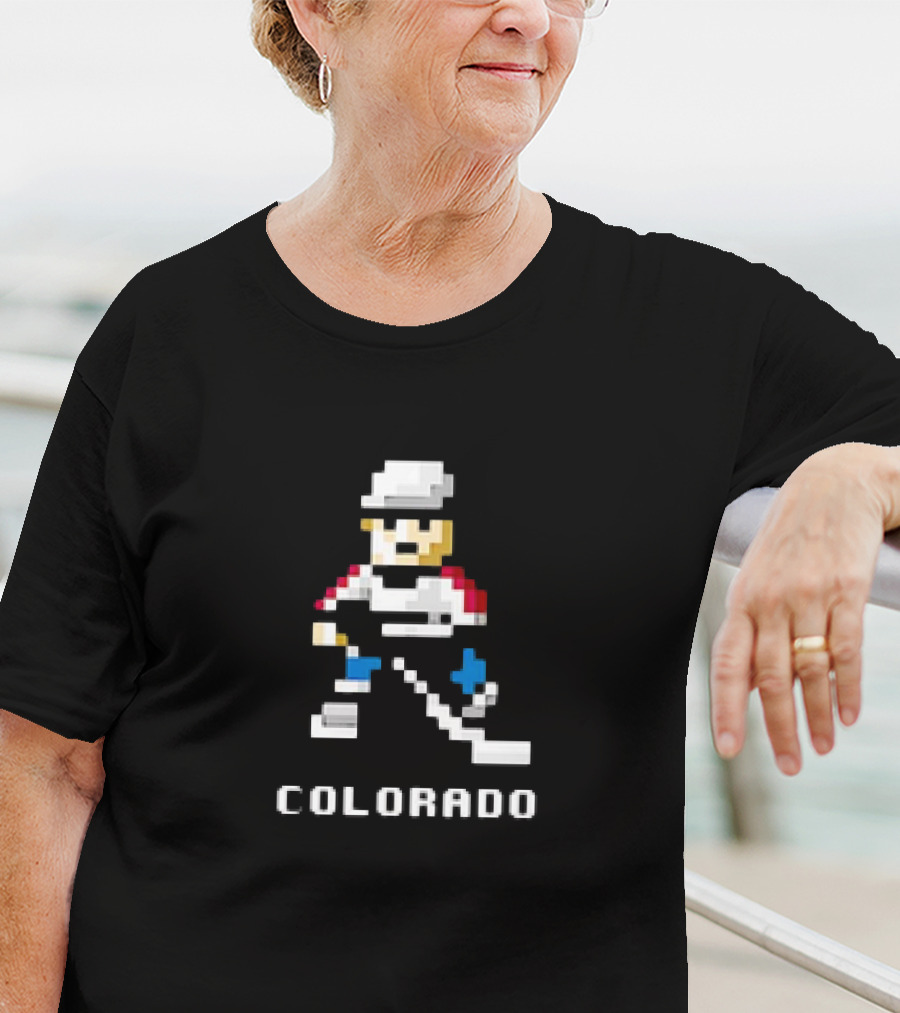 Colorado Pixel Hockey Player 8-Bit T-Shirt