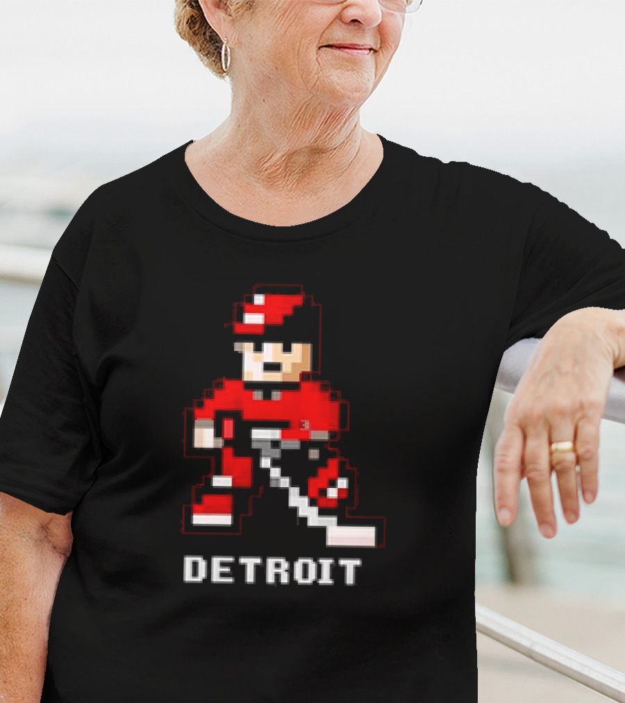 Detroit 8-Bit Hockey Player T-Shirt