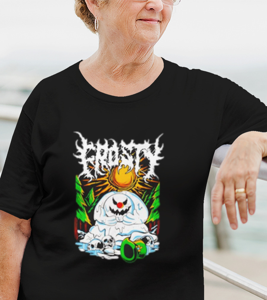 Frosty Melting Under The Sun With Skulls And Pine Trees T-Shirt