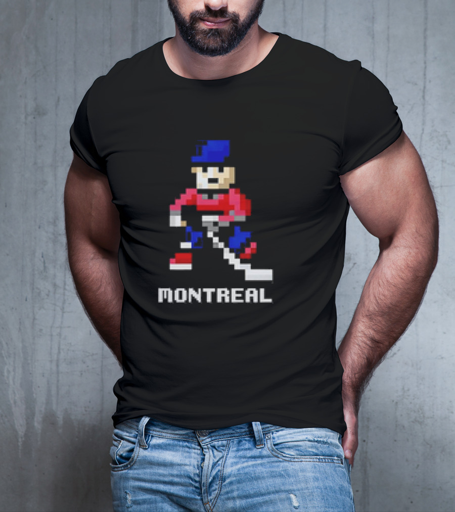 Montreal 8-Bit Hockey Player T-Shirt