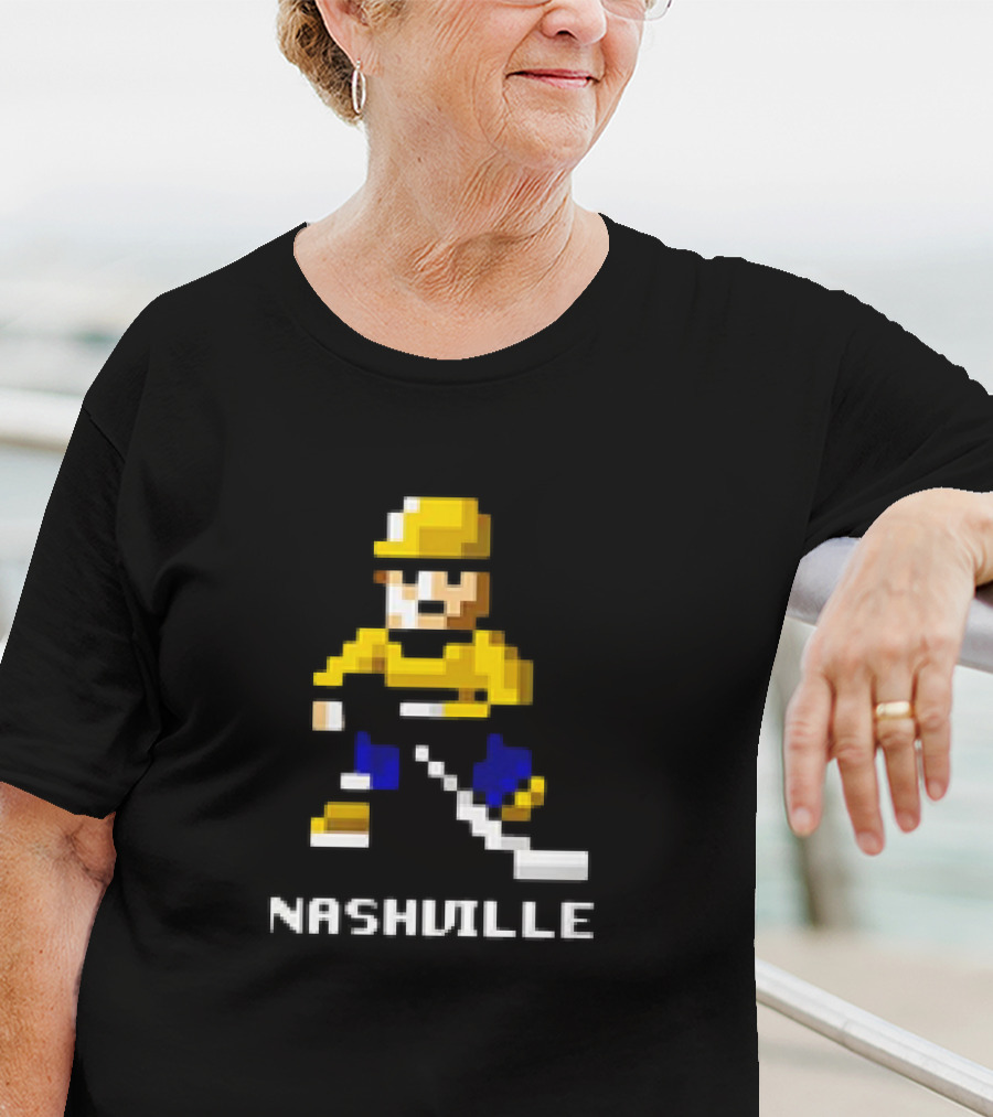 Nashville Hockey Pixel Player 8-bit T-Shirt