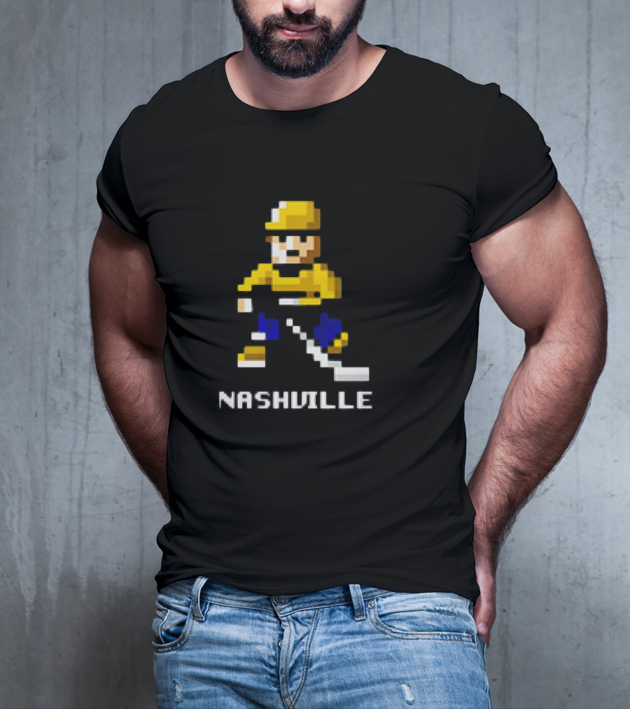 Nashville Hockey Pixel Player 8-bit T-Shirt