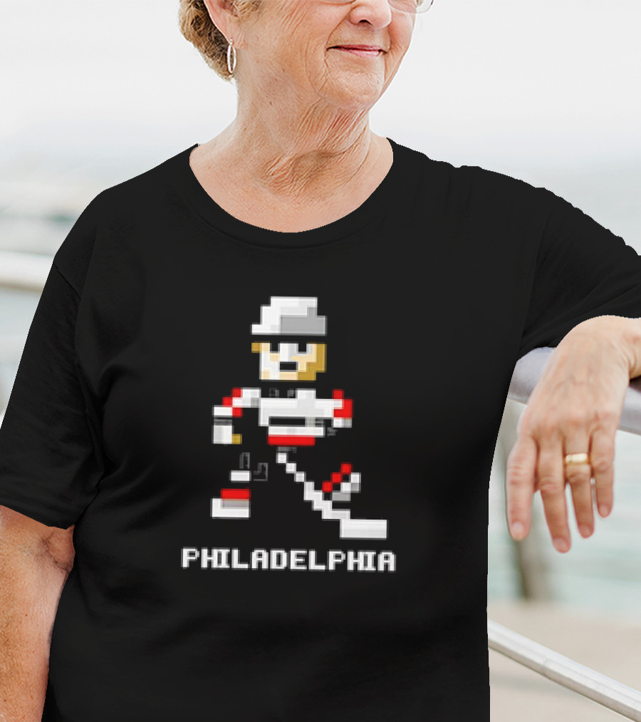 Philadelphia 8-Bit Hockey Pixel Art Player T-Shirt