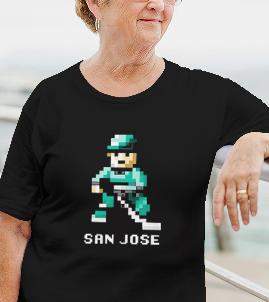 San Jose Hockey 8 Bit Retro Pixel T-Shirt