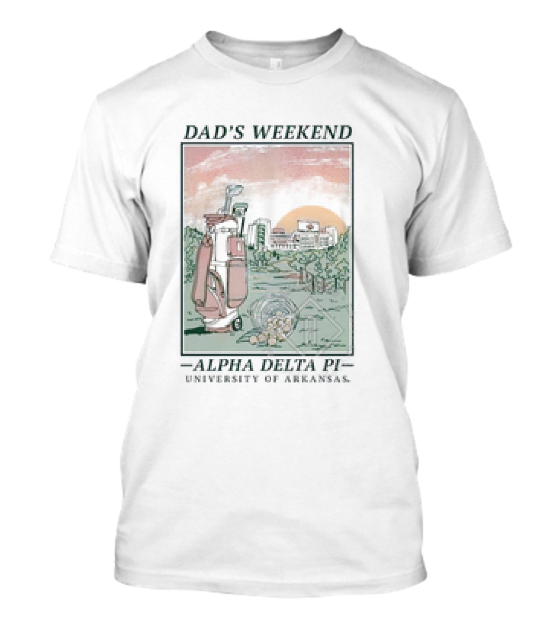 Dad’s Weekend Alpha Delta Pi University Of Arkansas Golf Scene T-Shirt